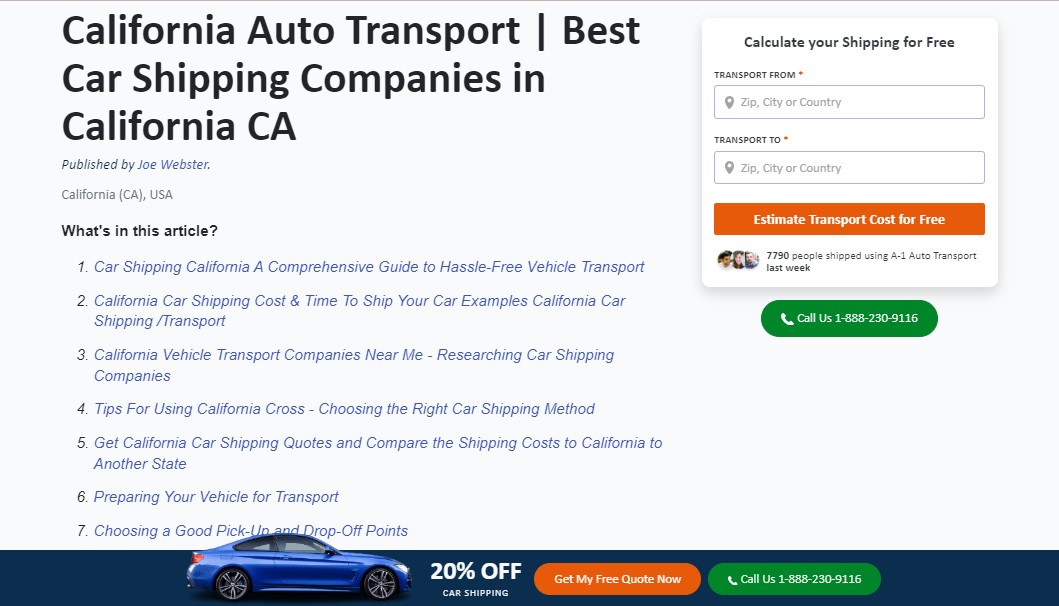 California Auto Transport Companies  
